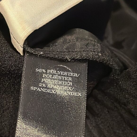 Ann Taylor Women’s Black Elastic Waist Dress Pant Joggers w/ Faux Leather Trim - Picture 5 of 9